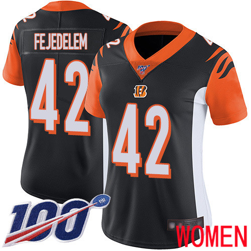 Cincinnati Bengals Limited Black Women Clayton Fejedelem Home Jersey NFL Footballl #42 100th Season Vapor Untouchable